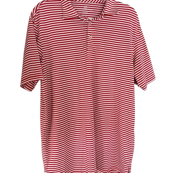 Southern Tide Other - Southern Tide Performance Golf Polo Shirt Red White Striped‎ Short Sleeve Mens L